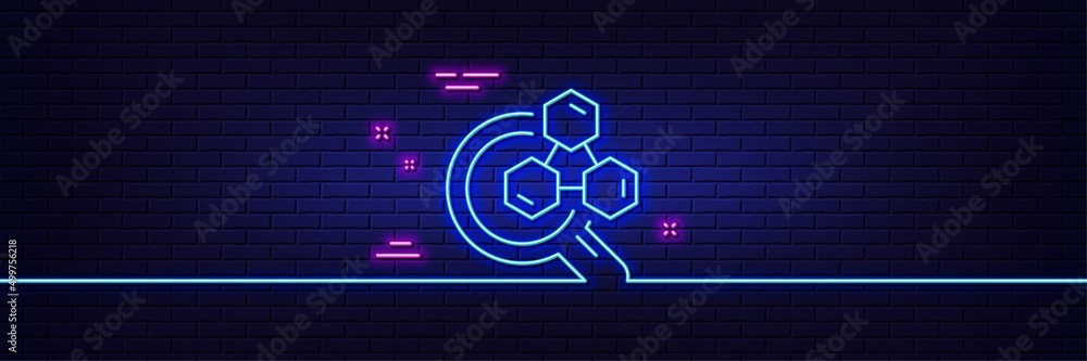 Neon light glow effect. Chemistry lab line icon. Laboratory research ...
