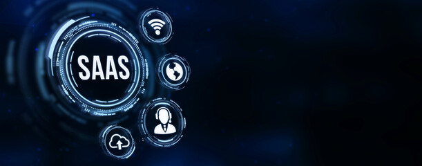Internet, business, Technology and network concept. Software as a Service SaaS. Software concept. 3d illustration.