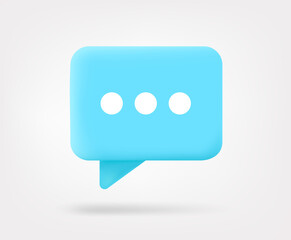 Poster - Chat bubble with cute emojis. Vector 3d illustration