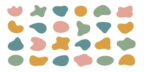 Wall Mural - blob shape organic, vector illustration set. collection from abstract forms for design and paint. li