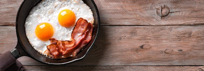 Poster - Fried eggs and bacon for breakfast