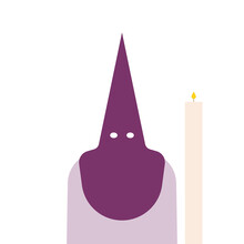 Person With A Hood With Conical Tip, Called In Spanish "capirote". Holy Week. Spanish Culture. Vector Illustration, Flat Design
