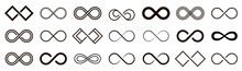 Infinity Shape Icon Set Endless Vector Illustration