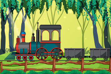 Wall Mural - Train with natural scene