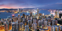 China - Hong Kong Cityscape At Night