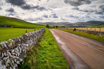 Wall Mural - the northumberland 250 route at yeavering bell, on the borderlands section of the scenic road trip t