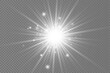 © ANATOLII - Glow bright light star, white sun rays, sunshine.