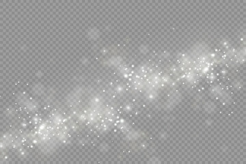 Sparkling white magic dust particles bokeh light.