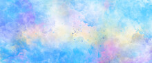 Abstract Watercolor Colorful Painting Background. Colorful Gradient Ink Colors Wet Effect Hand Drawn Canvas Background