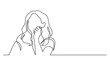 © OneLineStock - one line drawing of woman professional thinking finding solutions solving problems