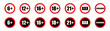 Age limit and censore sign set. Age restriction icon set. XXX sign. Censored on red background. Vector illustration. Vector grephic.