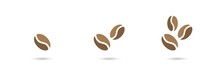 Coffee Beans Flat Vector Icon Collection. Coffee Seeds Set. Vector Set. Cafe Concpt.