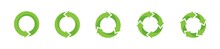 Green Refresh Recycle Refuse Reuse Circulation Vector Arrows Icons Set. Green Refresh Arrows Vector Set. Eco Refuse Icon Set. Logo Design. Vector Graphic