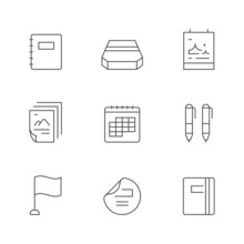 Set Line Icons Of Promotional Materials