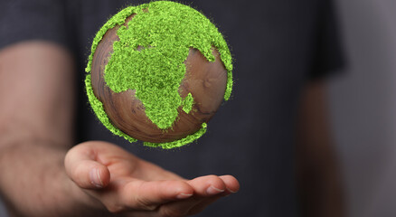 volumetric green recycling sign 3d digital