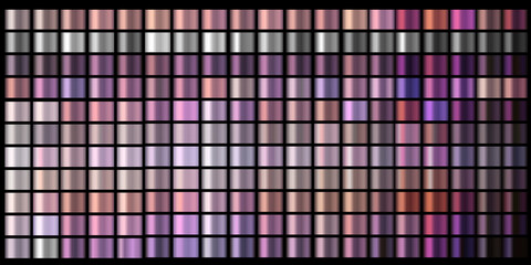 Wall Mural - vector gradient swatches set. pink, pastel, powdery, purple, chromium colors gradient swatch set vec