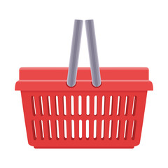 Canvas Print - red market shopping basket