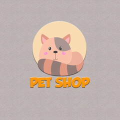 Wall Mural - Cute logo for your pet shop