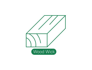 Canvas Print - wood wick icon vector illustration