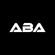 ABA letter logo design with black background in illustrator, vector logo modern alphabet font overlap style. calligraphy designs for logo, Poster, Invitation, etc.