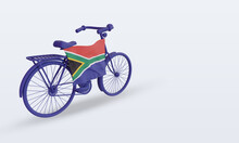 3d Bycycle Day South Africa Flag Rendering Left View