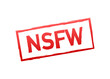 NSFW Sign. Not Safe for work, Censorship. Vector stock illustration.