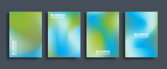 Wall Mural - Blurred backgrounds set with modern abstract blurred color gradient patterns. Templates collection for brochures, posters, banners, flyers and cards. Vector illustration.