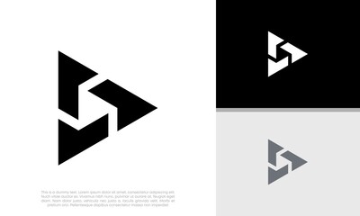 Wall Mural - innovative high tech logo template. template label for blockchain technology.