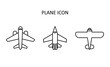 Vector illustration with plane icon. Linear drawing