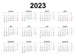 © boldg - Calendar layout for 2023 year, week starts from Monday.