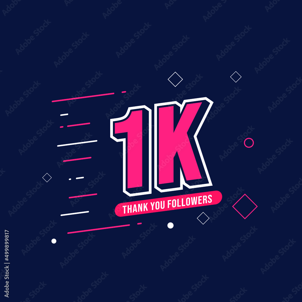 Thank You 1K Followers. Template Background Design. Congratulation Post ...
