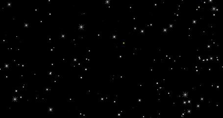 Wall Mural - cosmos, galaxy, starry sky, stars blink, shine, fly, blur, animated video background of the night starry sky, screensaver with stars for overlay, copy space.