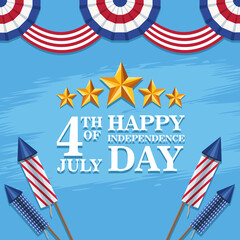 Sticker - usa independence day poster