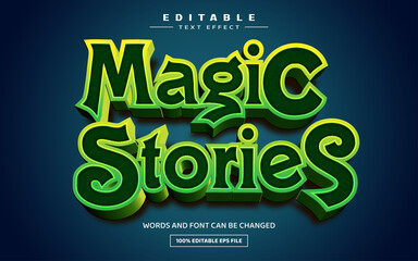 Magic stories 3D editable text effect template