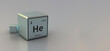 helium symbol chemical. chemical symbol 3d illustration.