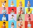 © Pixel-Shot - Collage with funny little children on colorful background