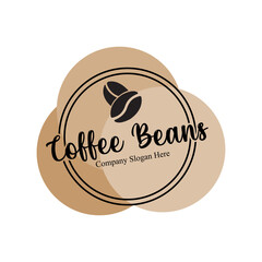 Wall Mural - coffee bean drink logo design in brown color vector illustration