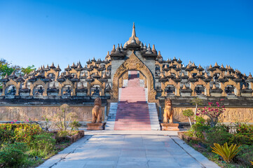 Sandstone pagoda in Wat Pa Kung Temple, Wat Prachakom Wanaram, Roi Et, Thailand.Amazing Thailand.