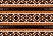 Geometric Ethnic Oriental Seamless Pattern Traditional Design For Background,carpet,wallpaper.clothing,wrapping,Batik Fabric,Vector Illustration.embroidery Style - Sadu, Sadou, Sadow Or Sado
