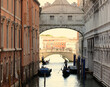 bridge of sighs in Venice in italy seen from the opposite side from the classic postcard towards the San Marco basin