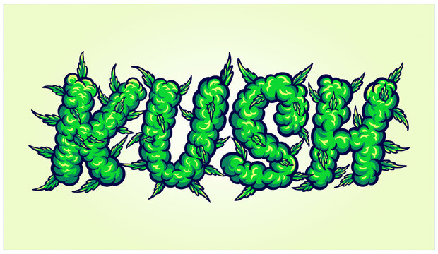 Word lettering kush smoke ornate Vector illustrations for your work Logo, mascot merchandise t-shirt, stickers and Label designs, poster, greeting cards advertising business company or brands.