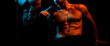© Volodymyr - Gays muscular body. Sexy men. Seductive face of a sexy man. Naked strong body, nude male. Muscular sexy guy with naked torso. Strong mans, bodybuilder, muscular men, male torso.