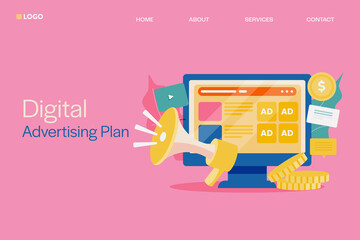 Wall Mural - digital advertising, communication strategy development, online business and marketing plan, spendin
