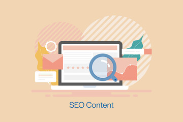 Wall Mural - content marketing, seo content development, content research and publishing on web, blogging newslet