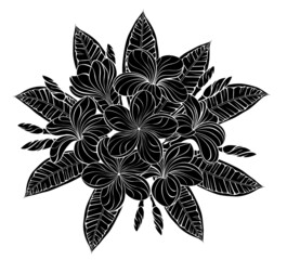 Sticker - Silhouette blooming plumeria