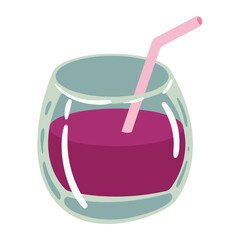 Sticker - blackberry juice with straw