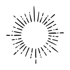 Wall Mural - sunburst, explosion effects, vintage doodle isolated on white background