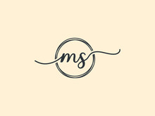 Ms Initial Letter Signature Logo Template. Ms Handwriting Letter Logo  Vector Clothing Brand 