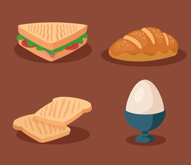 Wall Mural - bread with sandwich and egg