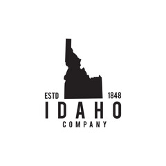 Poster - Idaho state map outline logo design